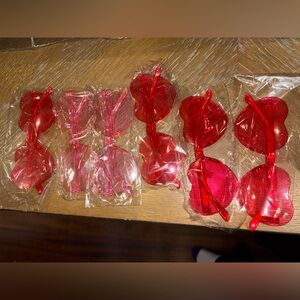 Heart Transparent Pink & Red Novelty Sunglasses Set